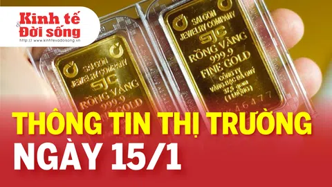 Điểm tin Thị trường ngày 15/1: Giá vàng SJC đạt mức cao nhất từ đầu năm 2024