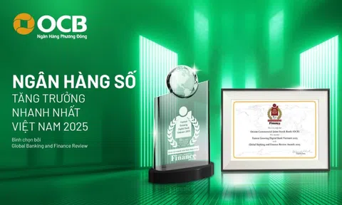 OCB đạt giải Ngân hàng số tăng trưởng nhanh nhất Việt Nam 2025