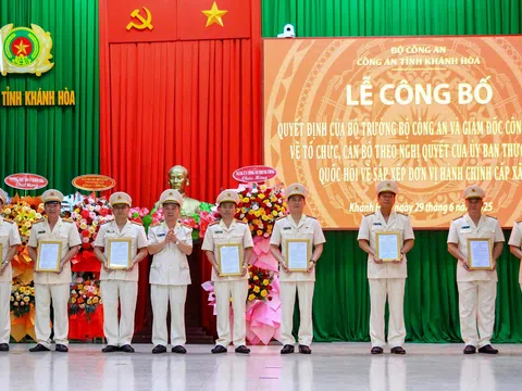 Khánh Hòa: Công bố tổ chức bộ máy mới Công an tỉnh sau sáp nhập với Ninh Thuận