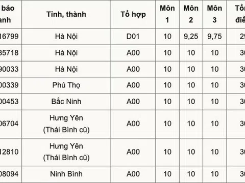Cả nước có 9 thủ khoa đạt điểm tuyệt đối