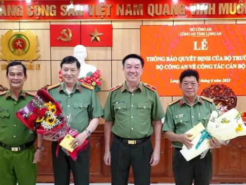 Hai Phó giám đốc Công an tỉnh Long An nhận nhiệm vụ mới ở Bộ Công an