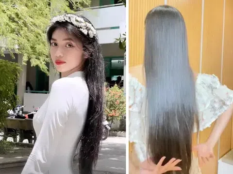 Á hậu Huỳnh Minh Kiên tiết lộ về mái tóc dài gần 1m chưa bao giờ cắt ngắn